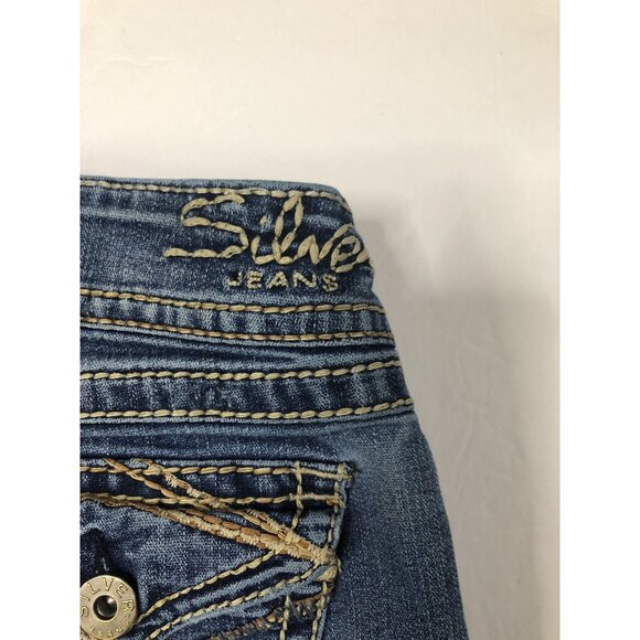 Silver Suki Surplus Women's 29x30 Blue Denim Jeans Bootcut Hemmed - Picture 5 of 8